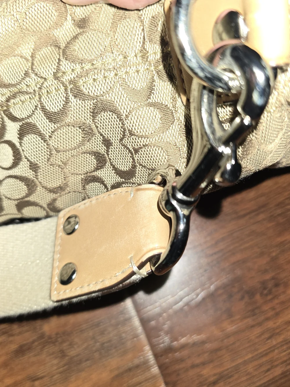 Coach Signature Jacquard Canvas Tote in Khaki